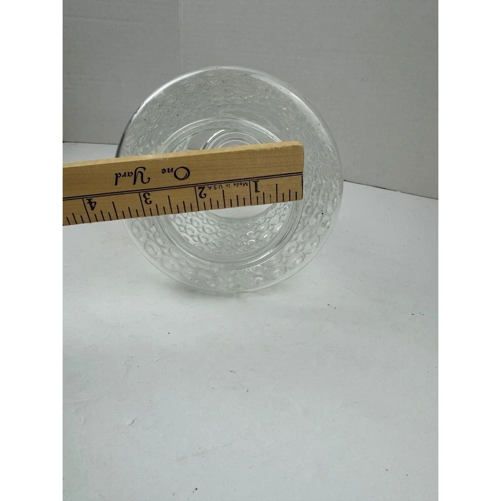 Vintage Mid Century Clear Glass Bullseye Polka Dot Flush Mount Light Cover
